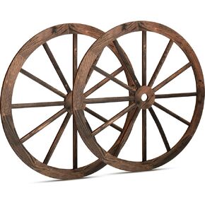 2 PCS Wagon Wheel Decor Wooden Western Cowboy Party Decorations Vintage Rustic Wagon Wood Wood Wood Decor
