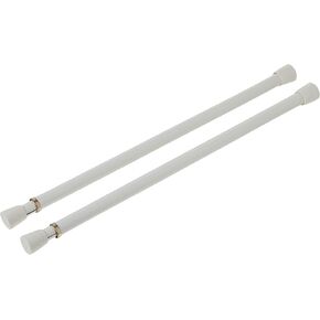 Small Spring Tension Window Curtain Rods, 12 to 20-Inch Adjustable Spring Tension Rod - White, 2 Rods per Pack