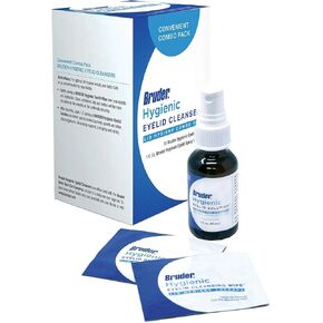 Bruder Hygienic Goysers Place Pack | مناديل جفن الصحة وترش حل الجفن | لرعاية الجفن اليومية والرموز