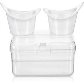 Eye Wash Cups, 2Pcs Reusable Silicone for Eye Wash Eye RinseKit with Clear Storage Container, Portable Eye Flush Kit for Eye Care, for Quick Relief Tired Eyes Cleaning Eye Dust