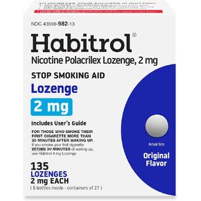 Habitrol Nicotine Lozenges 2 mg Original Flavor - 135 Count - Stop Smoking Aid - Reduce Cravings and Withdrawal Symptoms