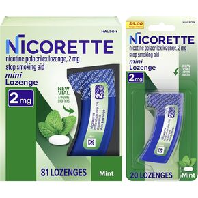 Nicorette 2 mg mini nicotine lozenges للمساعدة في التوقف