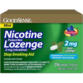 GOUSSENSESENT MINI NICOTINE POLACRILEX LOZENGEN ، 2 ملغ (النيكوتين) ، نكهة النعناع ، 216 COUNT
