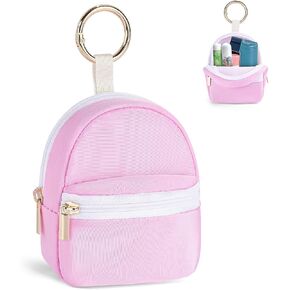 Asthma Inhaler Case, Canvas Inhaler Holder Pouch Compatible for Handy Ventolin, Inhaler Holder Keychain Inhaler Bag for Adults Kids (Storage Bag Only, Pink)