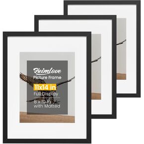 5 × 7 إطارات الصور مجموعة من 3 مع حصيرة لعرض صورة 4 × 6 ، إطار صور بلاستيكية سوداء للملصق ، الدبلوم ، الشهادة والوثيقة مع الطاولة والديكور الجدار