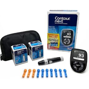 Ascensia CONTOUR NEXT Blood Glucose Monitoring System – All-in-One Kit for Diabetes with Glucose Monitor and 20 Test Strips For Blood Sugar & Glucose Testing