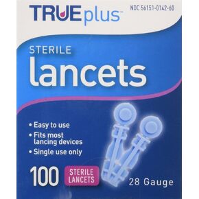 trueplus lancets العقيمة ، 28 مقياس ، 100 عدد