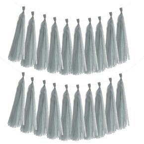 meccanixity 20pcs شرابة الورق الأنسجة بانر لافتة لزخارف الحفلات ، ديكور عيد ميلاد عيد الحب للنساء مع حبل وأسلاك التعادل (كريم أبيض ، 14.6 بوصة)