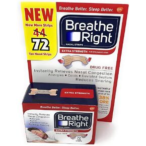 Breathe Right Extra Nasal Strips, 72 Count (Premium Pack)