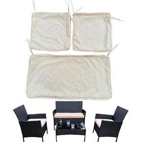 3 Pack Outdoor Patio Furniture Cushion Covers Set, Replacement Slipcovers Fits 4-Piece Wicker Rattan Sofa Loveseat Chair, 36x18x2, 18x18x2 – Cover Only, Waterproof, Fade-Resistant Durable Sky blue
