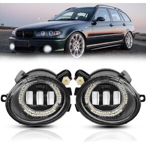 مصابيح الضباب متوافقة مع BMW (E46 E39 M3 M5) / 3 Series (320i 323i 325i 325xi 330i 330xi 330ci Sedan, 325i 325xi 330i 330xi Wagon، جميعها مع حزمة رياضية)، مصابيح الضباب