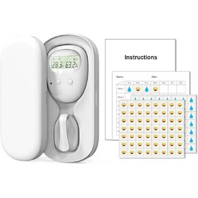 Wireless Bedwetting Alarm for Kids Rechargeable Bed Wetting Alarm for Boys and Girls with LCD Display, Vibration & Sound Dual Alerts
