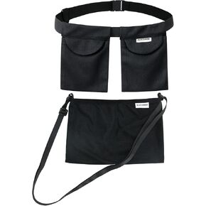 Adjustable Mastectomy Drain Holder Drainage Pouch with Shower Bag for Breast Surgery Mastectomy Breast Reduction Augmentation Post-Surgery Recovery Support Patient Care Kit (Black)