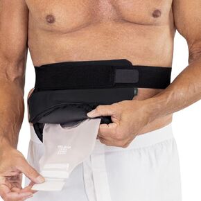 Vive Ostomy Belt for Men & Women - Adjustable Stealth Belt for Colostomy, Ileostomy, Urostomy, Ostomy Supplies - Waterproof & Odorless Abdominal Bag Cover - Stoma Guard (Black)