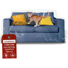 LAMINET Heavy-Duty Plastic Recliner Cover – Clear Vinyl Waterproof Protector for Armchairs, Living Room Chairs, Guards Against Cat/Dog Scratches, Pet Hair, Dust, and Spills – Ideal for Storage Moving