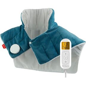 Comfytemp Heating Pad for Neck and Shoulders and Back, Father's Day Gifts, FSA HSA Eligible 2.6lb Weighted Electric Heat Pad for Pain Relief, 9 Heat Settings, Birthday Gifts for Women Men Mom Dad
