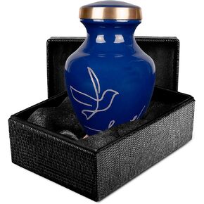 Trupoint Memorials Small Urns for Human Ashes Keepsake, Decorative Mini Cremation Urn for Adult Men & Women – Small, Purple Hummingbird