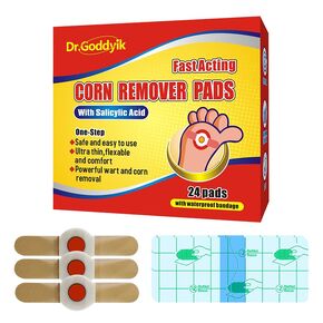Corn Removers for Toes Feet with Waterproof Tape Corn Cushions Callus Removal Pads for Feet Toe Bandages with 40% Salicylic 24 Count Corn Pads