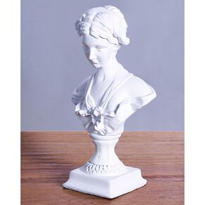 Goddess Bust Statue Classical Decoration Gift, Greek & Roman Mythology Indoor Decor, Replica Resin Sculpture Art, 8.7" H, Old Style