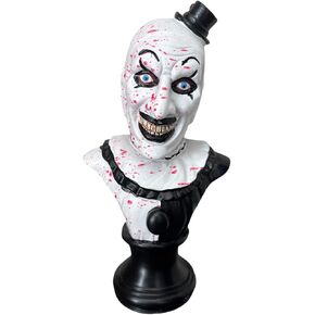 Scary Evil Clown Bust Statue, Halloween Ornaments, Scary Halloween Clown Decoration, Realistic Clown Figurine, Ghost Scary Sculpture, Horror Halloween Decorative, for Home Office Party Decor(C)