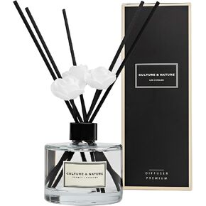 مجموعة موزع القصب الثقافة والطبيعة 6.7oz (200 مل) الناشر المعطر من القطن النظيف مع العصي العطور المنزلية الناشر القصب لديكور رف الحمام