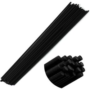 Black Oil Diffuser Sticks 50pcs 9in/23cm0.118in/3mm Fragrance Refill Fibre Reed Thick Diffuser Sticks for Home Office Spa and Bedroom