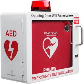 Philips AED Wall Mount Cabinet-مخصص من أجل Philips Aed Models | ميزات الإنذار والقفل | وشملت الأجهزة التثبيت | AED غير مدرج (أبيض)