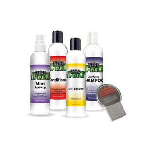 NIT Free Ultimate Care Kit - تشمل مشط ، معالجة زيت ، شامبو توضيح ، سكب ونعناع رذاذ 8 أوقية