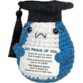 2025 Graduation Gifts for Her Him, Inspirational Sentimental Positive Crochet Shark, College Senior High School Masters Bachelors Degree Graduate Congrats Grad Gift for Women Men