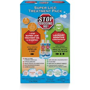 Stop Bugging Me - Super Lice Treatment Pack - 1 Super Lice Treatment Shampoo with Comb and 1 Laundry Additive Concentrate