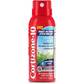 Cortizone 10 أقصى قوة رذاذ تبريد الحكة ، والهيدروكورتيزون 1 ٪ والخلاء المهدئ ، والرش سريع المفعول ، و NO-MESS مضاد لدغات لدغات الأخطاء ، والطفح ، والأكزيما ، والصدفية ، والعلق السام والمزيد ، 2.7 أونصة.