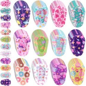 Panelee 60 Pcs Adhesive Eye Patches for Kids Girls Toddler Eye Patches Bulk Breathable Material, Light Blocking Cotton Colorful and Fun Designs Adhesive Bandages for Girls, 12 Styles in Kuwait