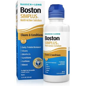 حل العدسات اللاصقة متعددة الحركة لتنظيف وحالة العدسات نفاذية الغاز الصلبة من Bausch + LOMB ، 3.5 FL. أوز.