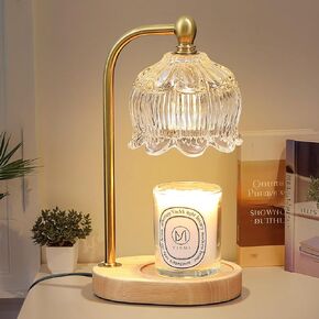 Candle Warmer Lamp with Timer and Dimmer,Electric Gold Light Gifts for Women Melt Wax Warmer Lamp with 2 Bulbs for Candle Jars House Warming New Home Decor Bedroom