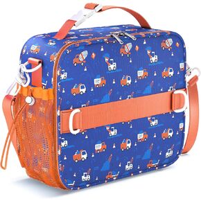YOLAY Kids Double Insulated Lunch Bag for Girls Boys - Durable Spacious With Zippered Pocket, Adjustable Straps & Handles - Bento Bag for School & Outdoor - Mermaid Smart