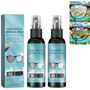 2 Pcs Lens Scratch Remover, 2025 New Scratch Remover for Eyeglasses, Eyeglass Scratch Remover, Lens Scratch Remover for Eye Glasses, Pocket & Travel Essentials, Eye Glass Cleaners Spray.