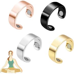 LIU JUN Calmi Ring, Magtherapy Lymphatic Drainage Titanium Ion Rings Lymph Nodes Acupuncture Therapy Open Olux Ring For Women Men Health Jewelry Gifts