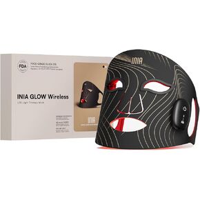 Red Light Therapy Mask for Face, Glow Wireless LED Face Mask Light Therapy with Near-Infrared Red Light (NIR), Rechargeable and Ergonomic Design for Home & Travel