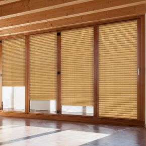2 Pcs 35 x 110 inches Temporary Blinds No Tools Cut to Size Fabric Paper Shades Adhesive Privacy Blinds for French Door Sliding Door Window Light Filtering Pleated Shades (White)