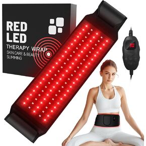 Red Light Therapy for Body:5 Light Levels Infrared Light Heat Therapy Belt Wrap for Back/Waist/Muscle/Pain Relief 660nm & 850nm Led Beads Red Light Therapy Device with Timer