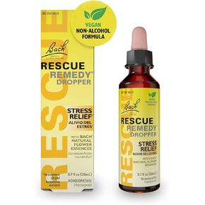 RESCUE Bach Remedy Dropper 20mL, Natural Stress Relief, Homeopathic Flower Essence, Vegan, Gluten & Sugar-Free, Non-Habit Forming (Non-Alcohol Formula)