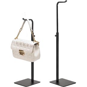 2 Pack Purse Holder Handbag Display Stand: Gold Hanger Rack for Bags, Purses, and Wreath, Adjustable Hook Stand for Tabletop, Closet, and Retail Use for Vendors