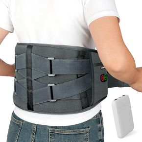 comfytemp cordless وسادة التسخين مع مدلك لتخفيف آلام الظهر ، مدلك أسفل الظهر المحمولة FSA HSA مؤهلة يمكن ارتداؤها ، هدايا عيد الأب ، هدايا عيد ميلاد لأبي أمي الرجال ، 3 حرارة السيارات 58 "