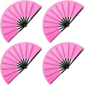 GIONFORSY 4PCS Clap Fan Fan Class كبيرة قابلة للطي مروحة صينية Tai Chi مروحة مروحة تزين يدوية قابلة للطي لحفل رقص المهرجان (أبيض)
