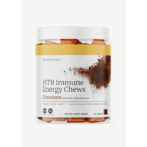 BIG BOLD HEALTH HTB Immune Energy Chews, Organic Sprouted Buckwheat with Vitamin D, Vitamin C, Zinc and Magnesium. Flavored with Delicious Real Cocoa Powder.