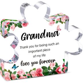 Mothers Day Mom Gifts for Mom Grandma Wife from Husband Daughter Son -Cute Engraved Acrylic Block Puzzle Piece - Mother's, Christmas,Birthday, Anniversary Home Office Desk Presents Ideas for Women Her