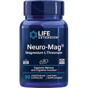 امتداد الحياة العصبية magnesium l-threonate ، المغنيسيوم L-threonate ، صحة الذاكرة ، التفكير السريع ، الدعم الصحي المعرفي ، نباتي ، غير المعدلة وراثيا ، 90 كبسولات نباتية