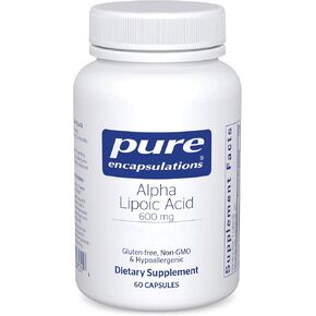 مغلفات نقية alpha lipoic acid 600 mg - ALA ملحق لدعم الكبد ، مضادات الأكسدة ، صحة الأعصاب ، صحة القلب والأوعية الدموية ودعم الكربوهيدرات - حمض ألفا ليبويك المتميز - 60 كبسولة