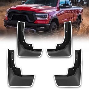 اللوحات الطينية لحراس الطين للشاحنات المتوافقة مع 2019-2024 Dodge Ram 1500 82215488AB 82215489AB مع Fender Flare 4pcs Splash Guards الجانب الأمامي والخلفي
