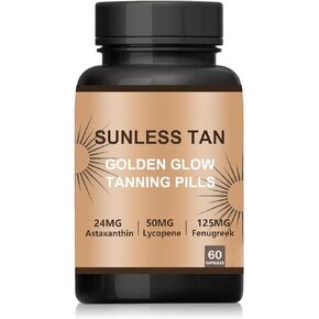 Carotenoid Tanning Blend fora Natural Glow, Sunless Tanning Supplement, Healthy Tan Golden Glow - 60 Capsules